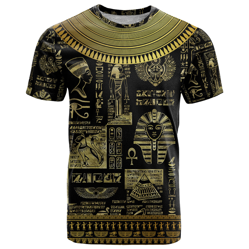Egypt Pharaoh T-Shirt Egyptian Hieroglyphs and Symbols Graphic Tee