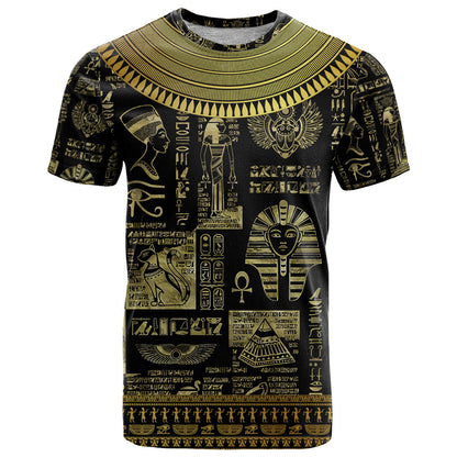 Egypt Pharaoh T-Shirt Egyptian Hieroglyphs and Symbols Graphic Tee