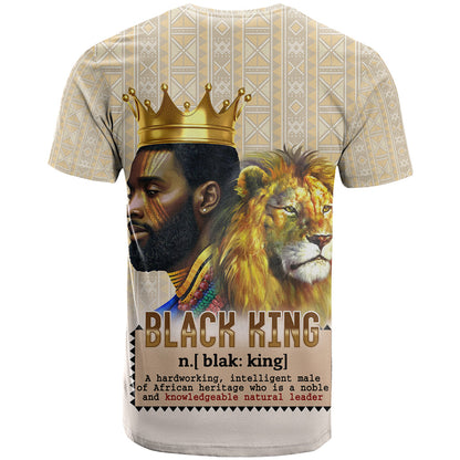 Lion Black King T-Shirt African Heritage Graphic Tee