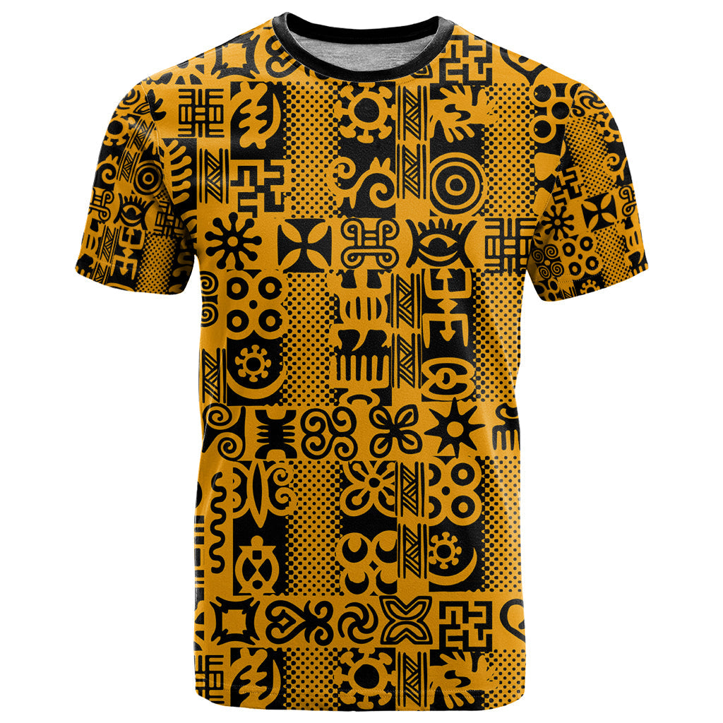 Culture Adinkra T-Shirt West African Yellow Art Graphic Tee