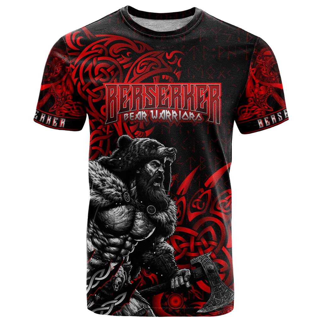 Berserker Bear Warrior Viking T-Shirt Tribal Strength and Runic Blood Graphic Tee