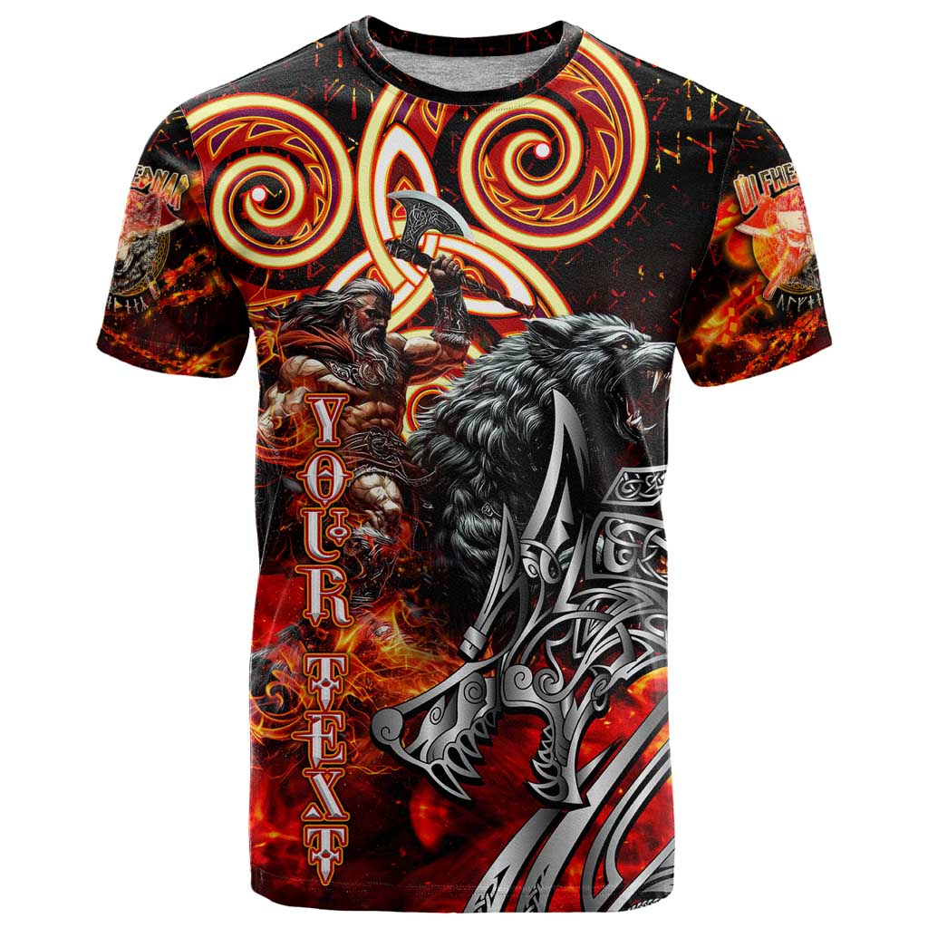 Ulfhednar Wofl Warrior Viking T-Shirt Runes Norse Mythology Fire Graphic Tee