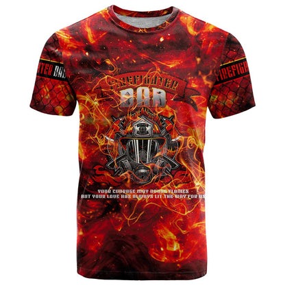 Firefighter Dad T-Shirt a Hero in the Flames - a Light in Our Lives Graphic Tee