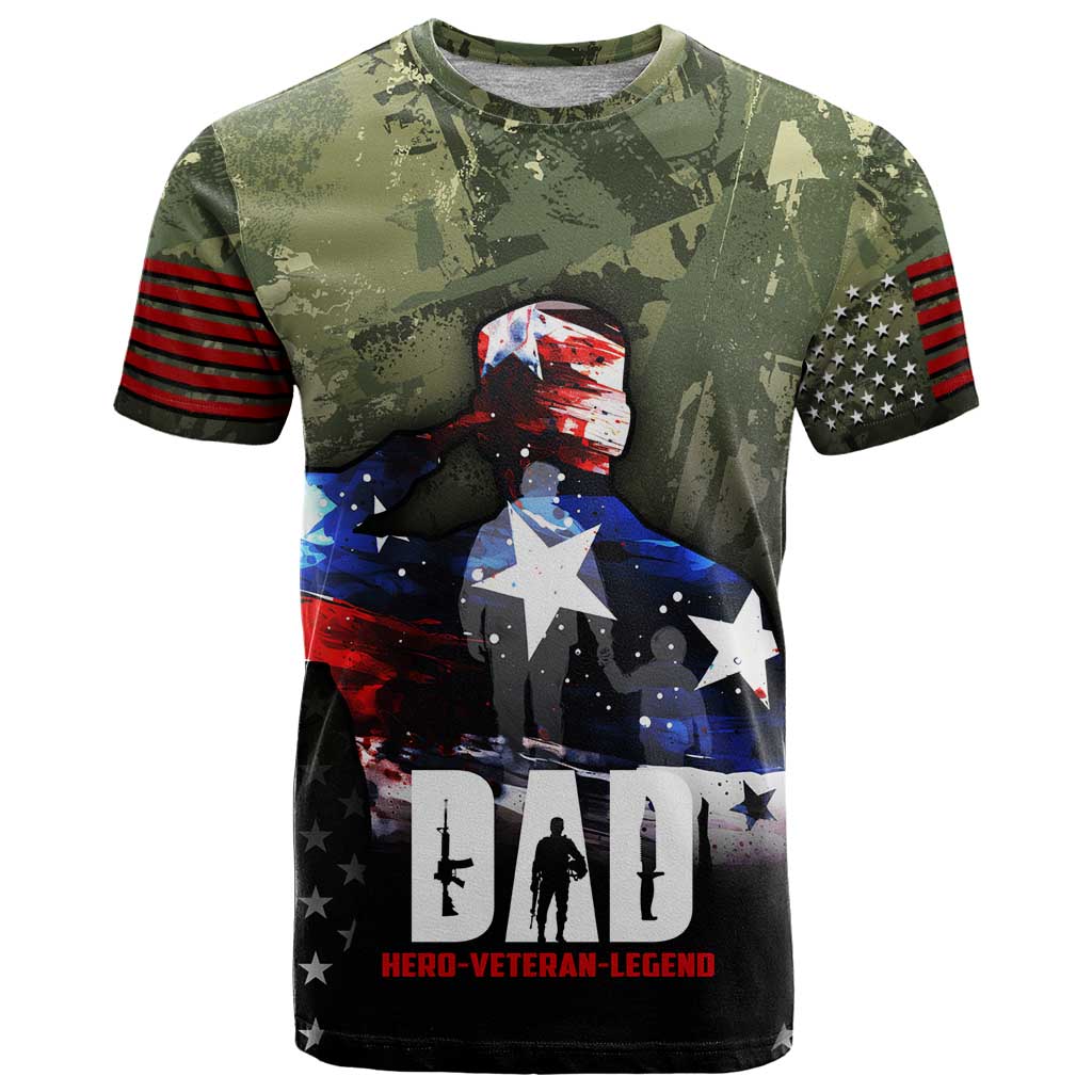 Veteran Dad T-Shirt I Am a Veteran Like My Father Before Me Graphic Tee
