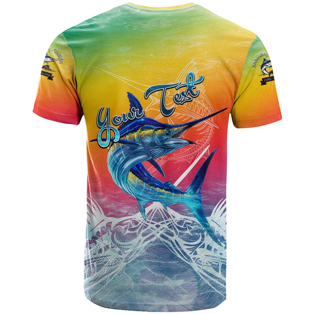 Fishing Dad T-Shirt Fast Sharp and Strong Like a Sailfish Graphic Tee