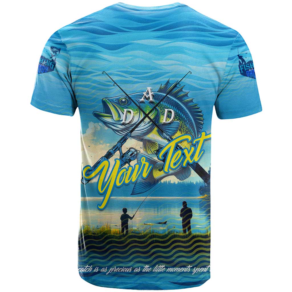 Reel Cool Dad Fishing T-Shirt Father Hooked on Love and Lakeside Moments Graphic Tee