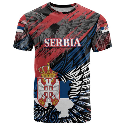 Serbia T-Shirt Wings of the Nation Crown of Heritage Graphic Tee