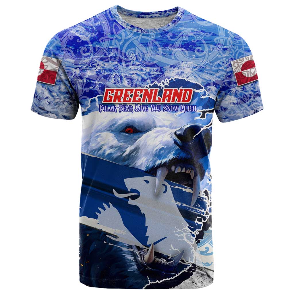 Greenland T-Shirt Polar Bear Power You Snow Much Graphic Tee