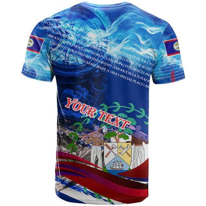 Belize One Flag One Heart T-Shirt Caribbean Heartbeat - Where Compass Meets Culture Graphic Tee