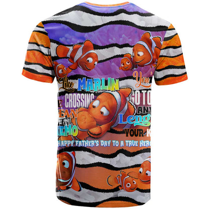 The Ocean Best Dad T-Shirt Like Marlin Happy Fathers Day To a True Hero Graphic Tee