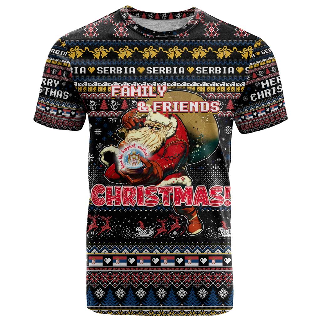 Serbia T-Shirt Merry Christmas Family and Friends Graphic Tee