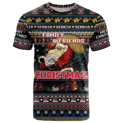 Serbia T-Shirt Merry Christmas Family and Friends Graphic Tee
