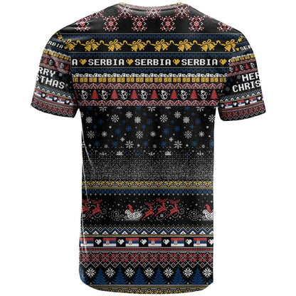 Serbia T-Shirt Merry Christmas Family and Friends Graphic Tee