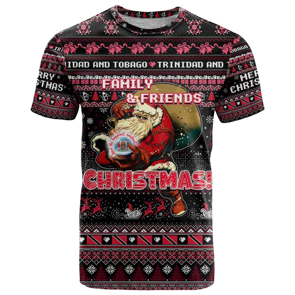 Trinidad and Tobago T-Shirt Merry Christmas Family and Friends Graphic Tee