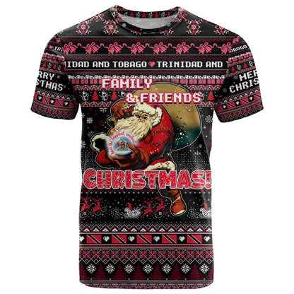 Trinidad and Tobago T-Shirt Merry Christmas Family and Friends Graphic Tee