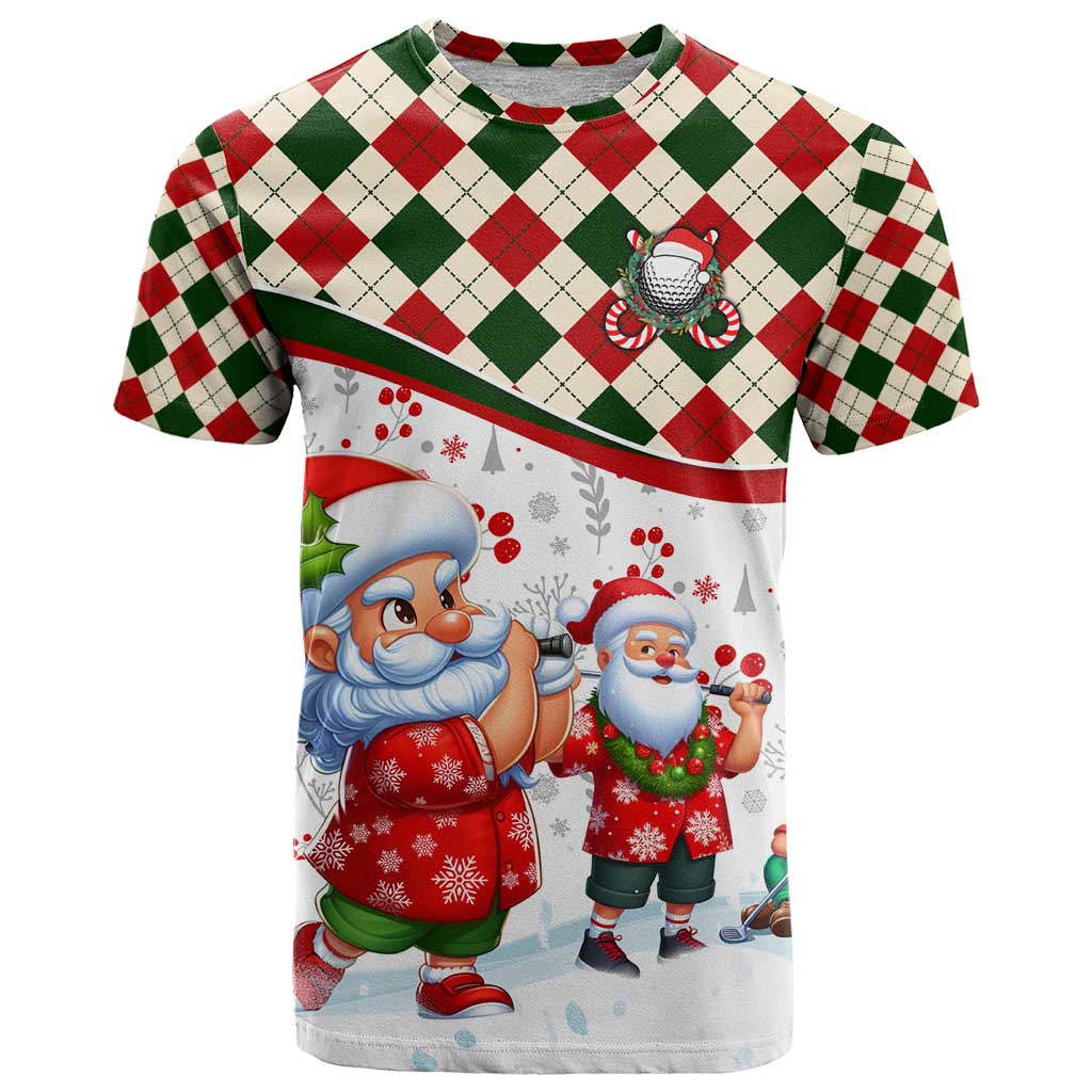 Santa Golf Club T-Shirt Christmas Winter Style Graphic Tee