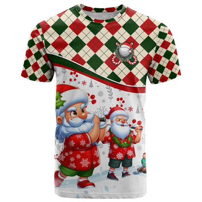 Santa Golf Club T-Shirt Christmas Winter Style Graphic Tee