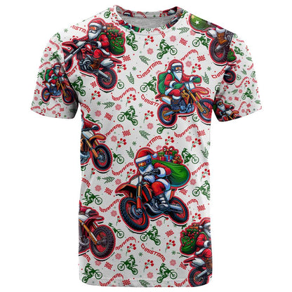 BRAAAP! Motorbike Santa Christmas T-Shirt Graphic Tee
