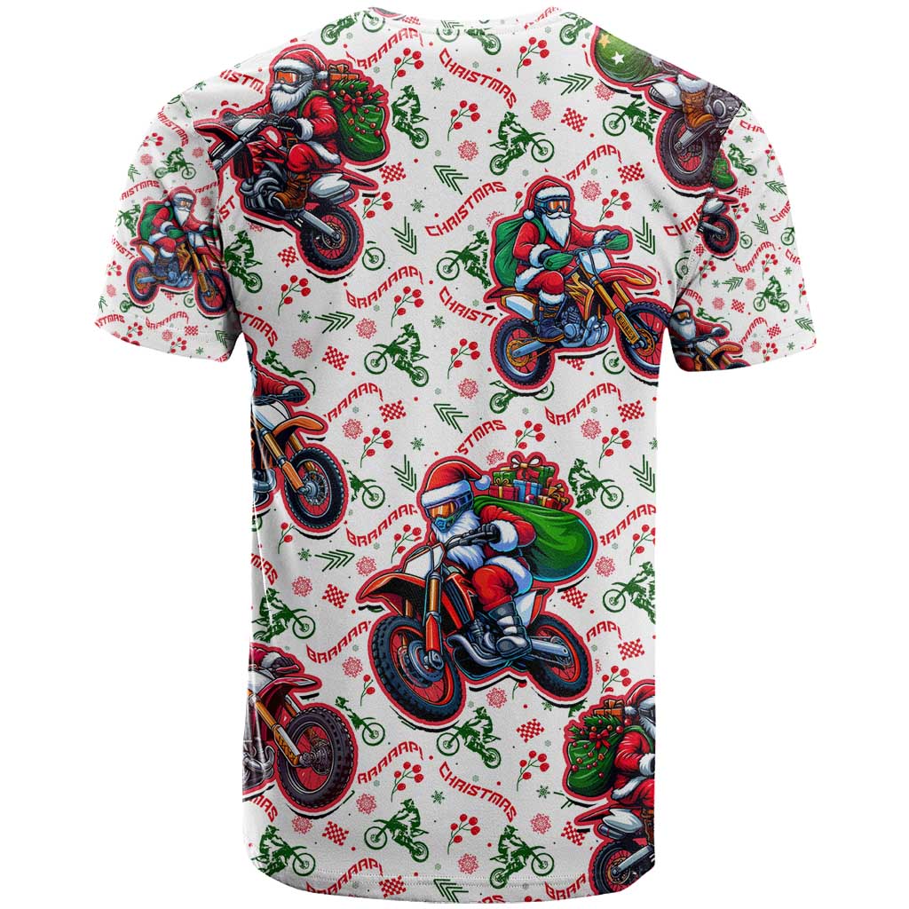 BRAAAP! Motorbike Santa Christmas T-Shirt Graphic Tee