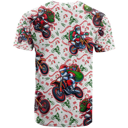 BRAAAP! Motorbike Santa Christmas T-Shirt Graphic Tee