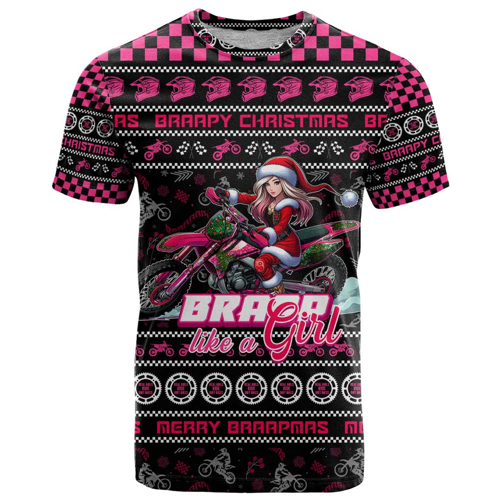 Braap Live A Girl T-Shirt Christmas Merry Braapmas Graphic Tee