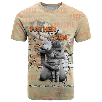 Personalized Father And Son T-Shirt Gift for Dad Graphic Tee