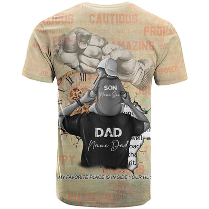 Personalized Father And Son T-Shirt Gift for Dad Graphic Tee