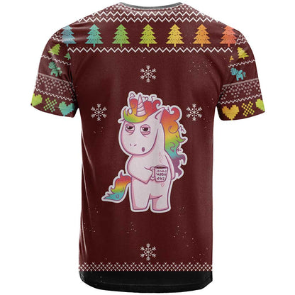 Cant Hear You Unicorn Christmas T-Shirt Graphic Tee