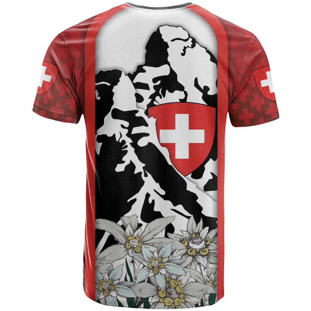 Switzerland Bernese Mountain Dog T-Shirt Edelweiss Coat Of Arms Graphic Tee