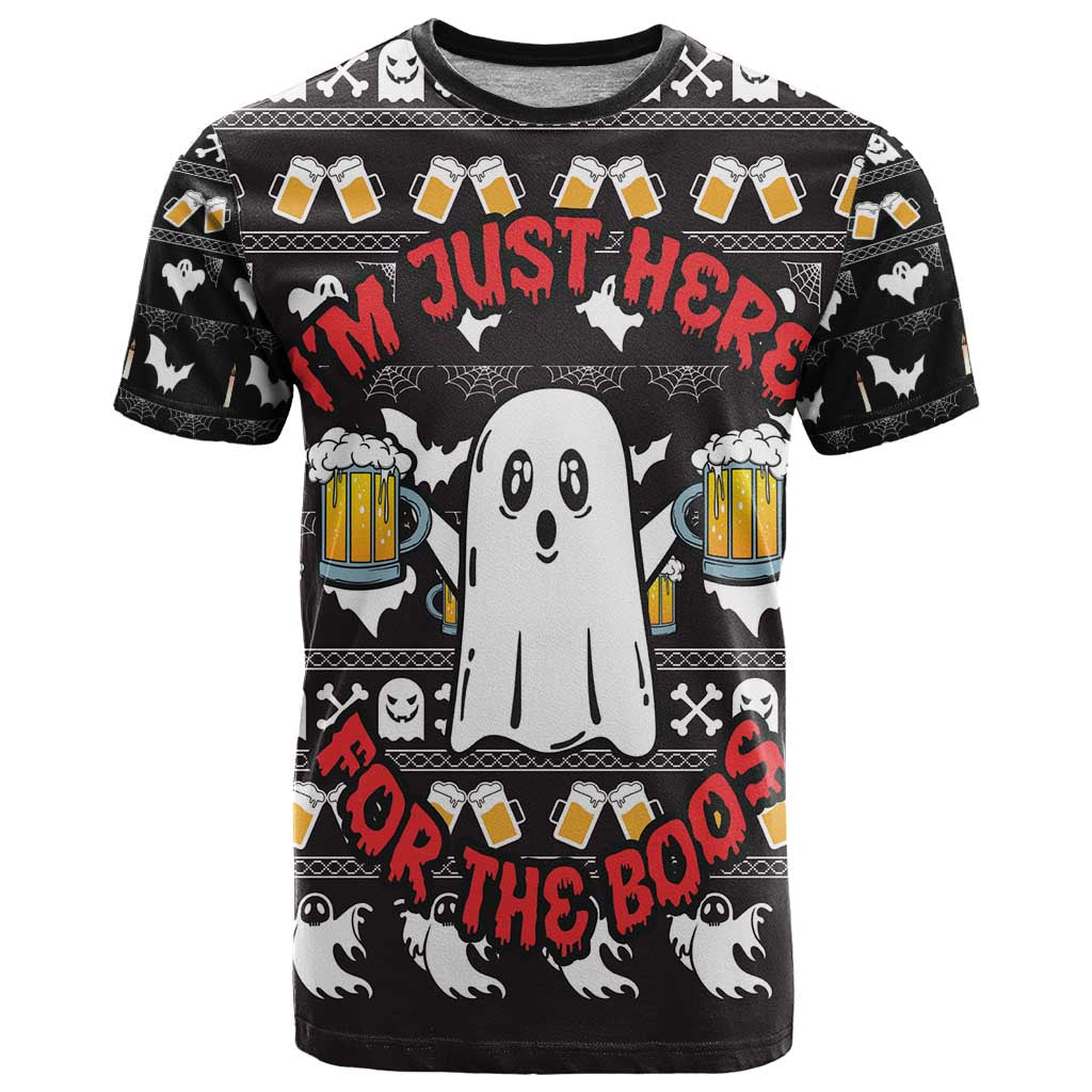 Christmas Boo Beer T-Shirt I'm Just Here For The Boos Graphic Tee