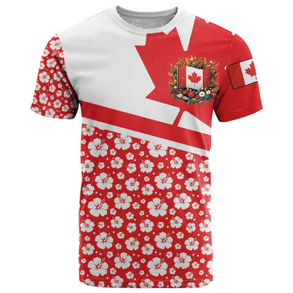Canada T-Shirt Summer Hibiscus Tropical Flower Graphic Tee