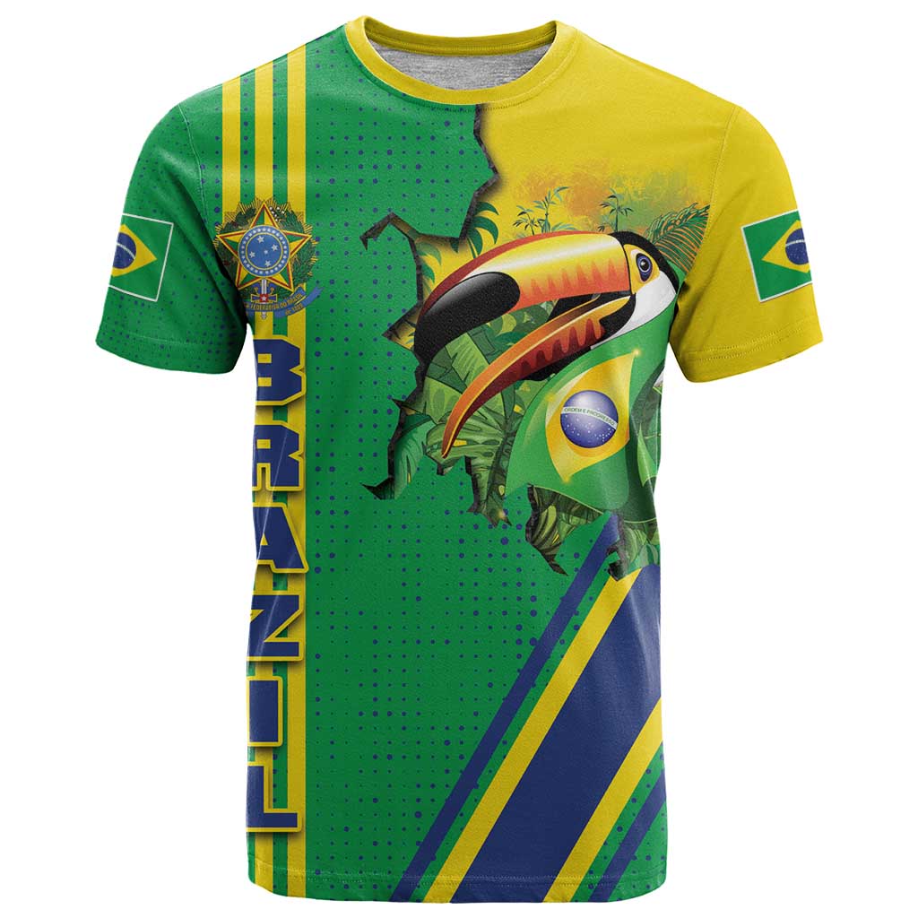 Brazil Flag Emblem T-Shirt Toco Toucan In My Heart Graphic Tee