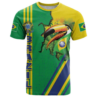 Brazil Flag Emblem T-Shirt Toco Toucan In My Heart Graphic Tee