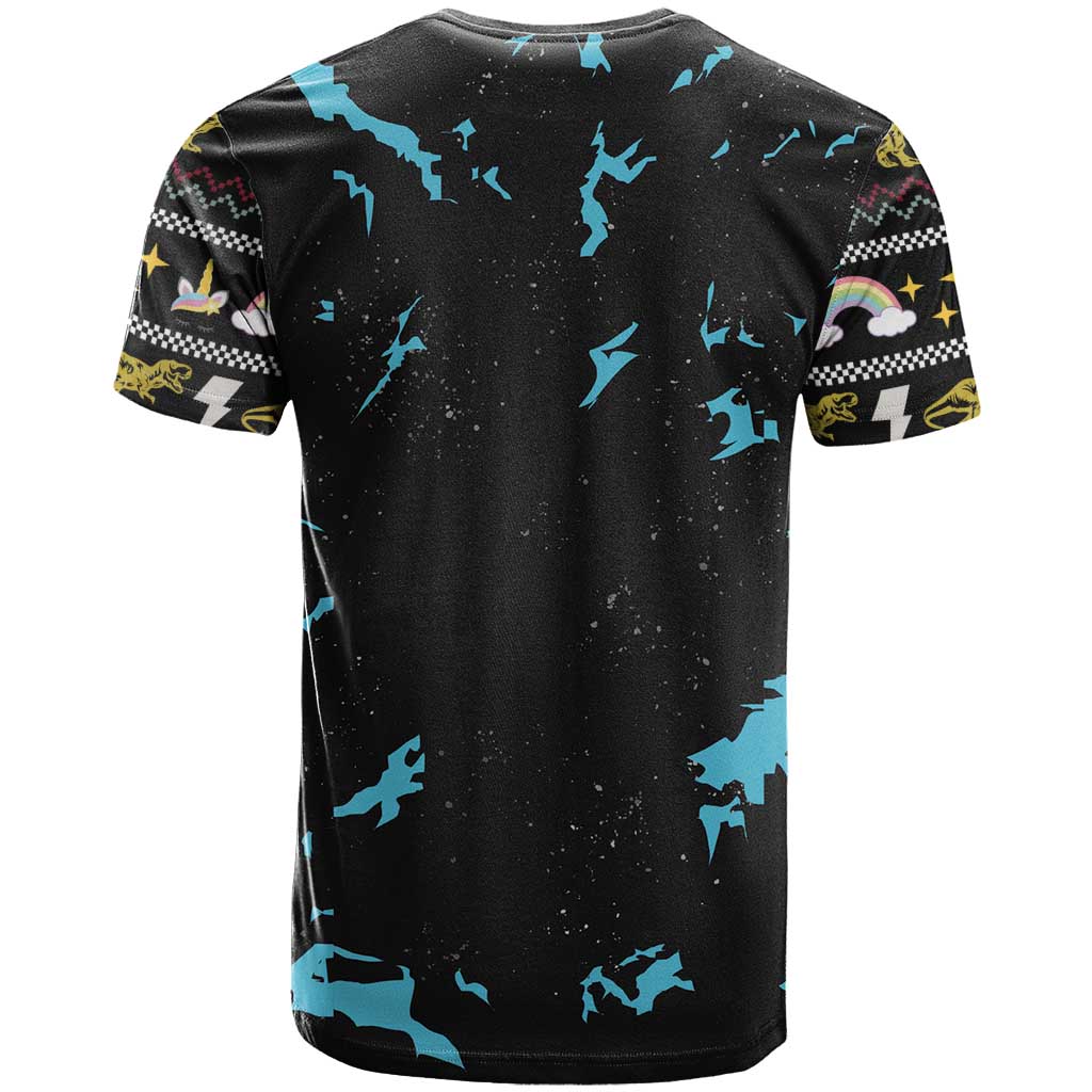 Christmas Dinosaur Unicorn T-Shirt Ride Hard or Go Home Graphic Tee