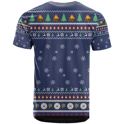 Bear Christmas T-Shirt Camping I Hate People Graphic Tee