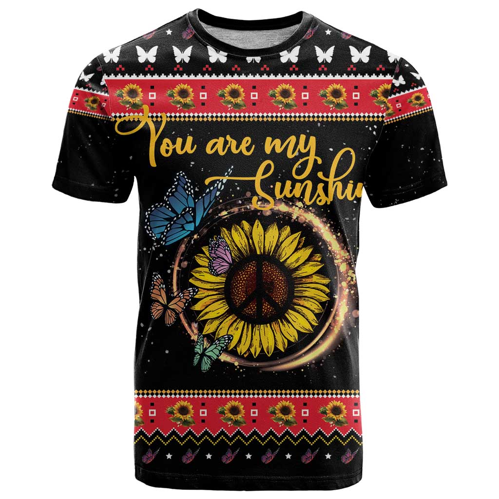Butterfly Christmas Yall T-Shirt You Are My Sunshine Graphic Tee