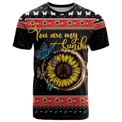 Butterfly Christmas Yall T-Shirt You Are My Sunshine Graphic Tee