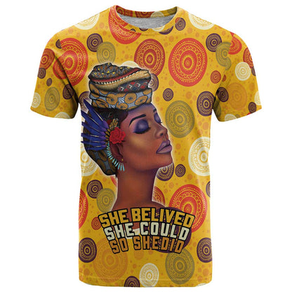 African She Believed T-Shirt She Could So She Did Graphic Tee