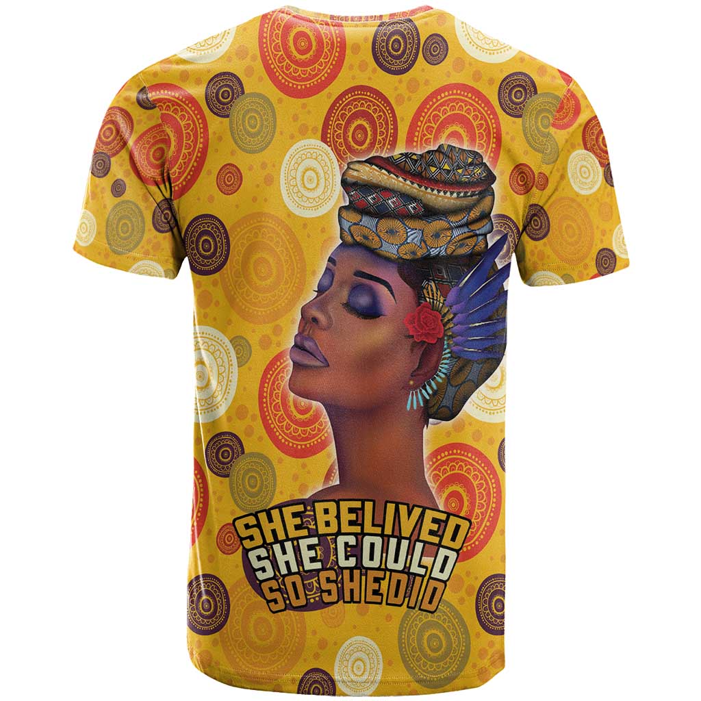 African She Believed T-Shirt She Could So She Did Graphic Tee