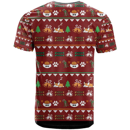 Funny Corgi Dog T-Shirt Merry CORGMAS Christmas Graphic Tee