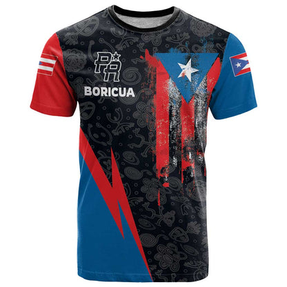 Puerto Rico T-Shirt Boricua PR Flag Style Graphic Tee