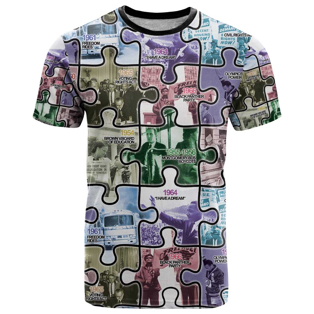 The Civil Rights Journey in Puzzle T-Shirt African American Graphic Tee