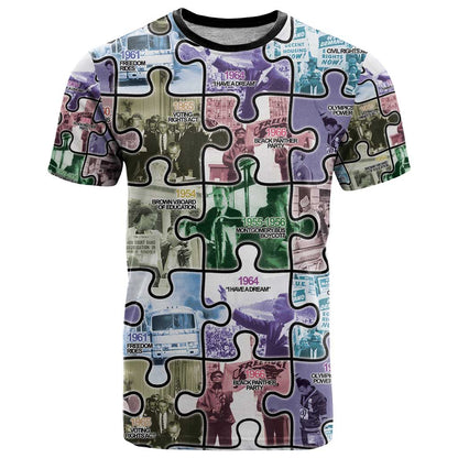 The Civil Rights Journey in Puzzle T-Shirt African American Graphic Tee