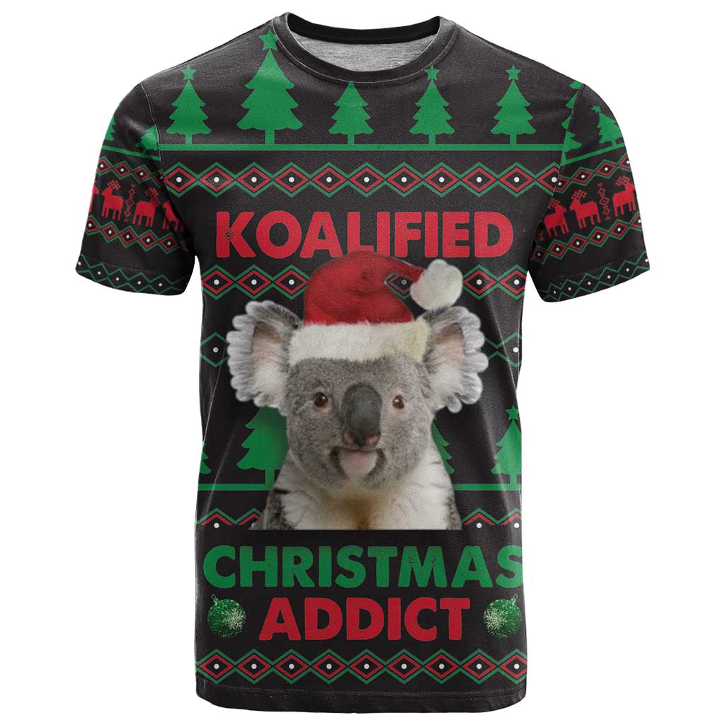 Cute Koala T-Shirt Koalified Christmas Addict Graphic Tee