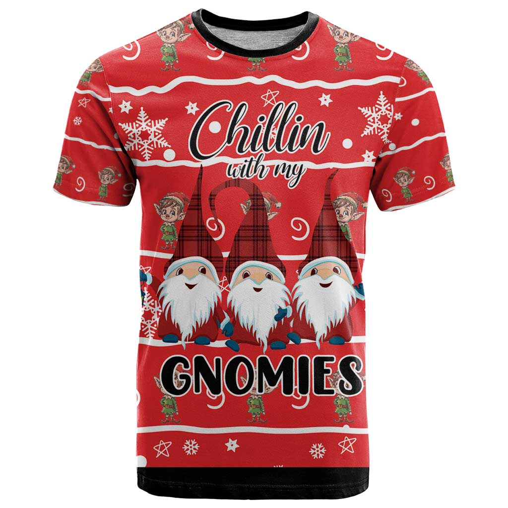 Chillin With My Gnomies T-Shirt Merry Christmas Graphic Tee