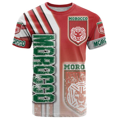 Morocco Football T-Shirt Atlas Lions Soccer - Road To Champion Graphic Tee