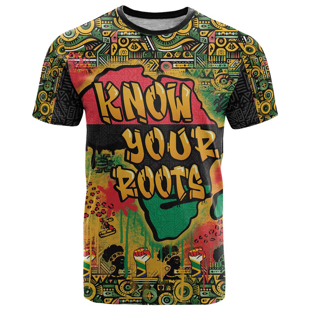 African Map Graffiti T-Shirt Know You Roots Graphic Tee