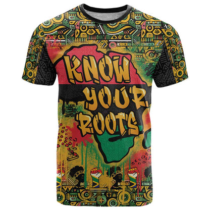 African Map Graffiti T-Shirt Know You Roots Graphic Tee