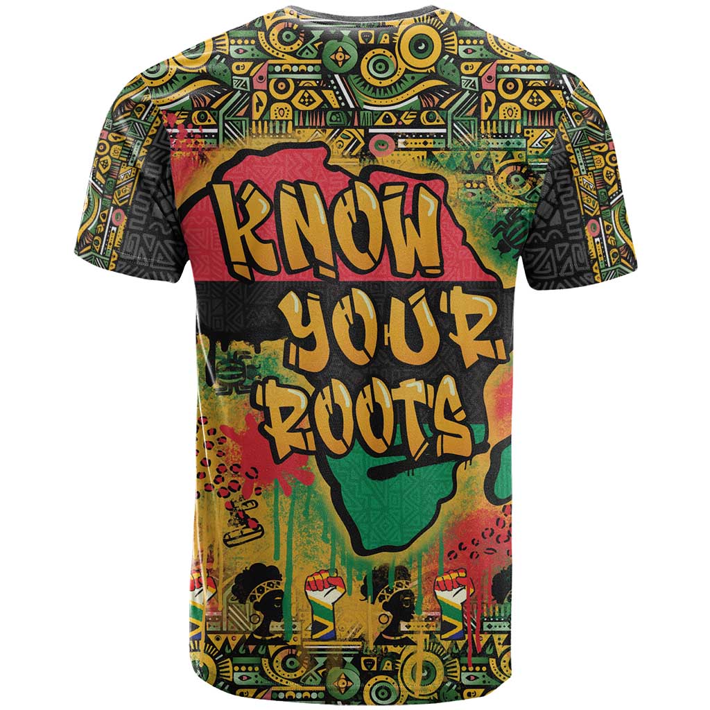 African Map Graffiti T-Shirt Know You Roots Graphic Tee