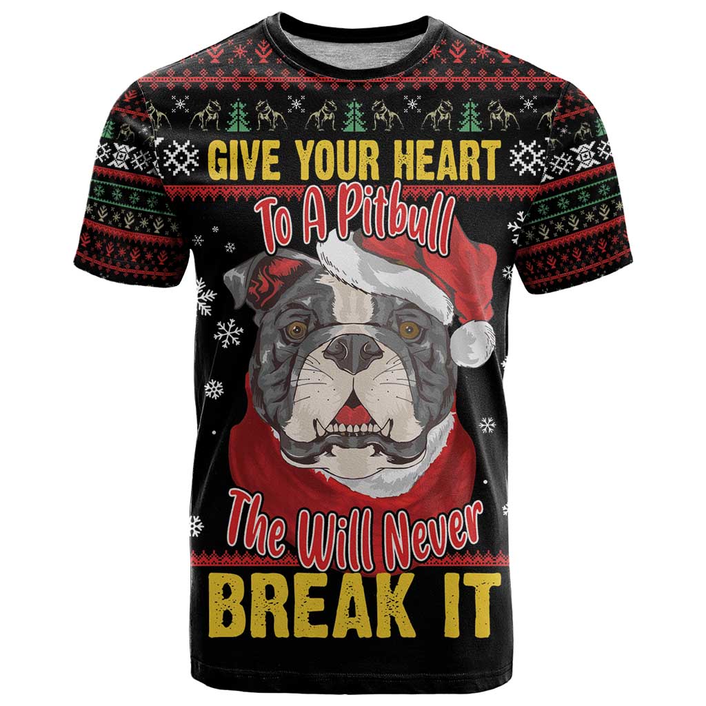 Give Your Heart Pitbull Dog T-Shirt The Will Never Break It Graphic Tee
